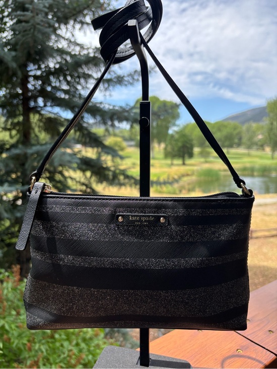kate spade Handbags - kate spade Black shimmer Striped Crossbody Bag